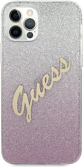 Mbështjellës Guess GUHCP12LPCUGLSPI për iPhone 12 Pro Max 6.7", Glitter Gradient, Rozë
