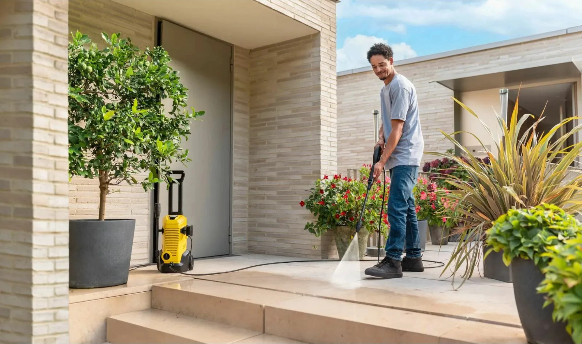 Pastrues me presion i lartë, Karcher, K3 Car & Home (1.676-356.0), 120 bar 380 l/orë 1.6 kW, zorrë 6 m, e verdhë/zi, set Car & Home