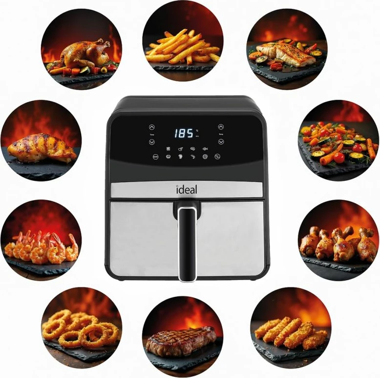 Fritozë pa vaj ELDOM IK1501, e zezë/argjendtë, 6.5 L