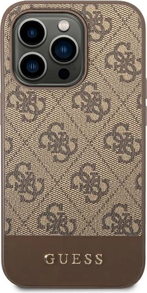 Mbështjellës Guess GUHCP14LG4GLBR për iPhone 14 Pro 6.1", hardcase, kafe