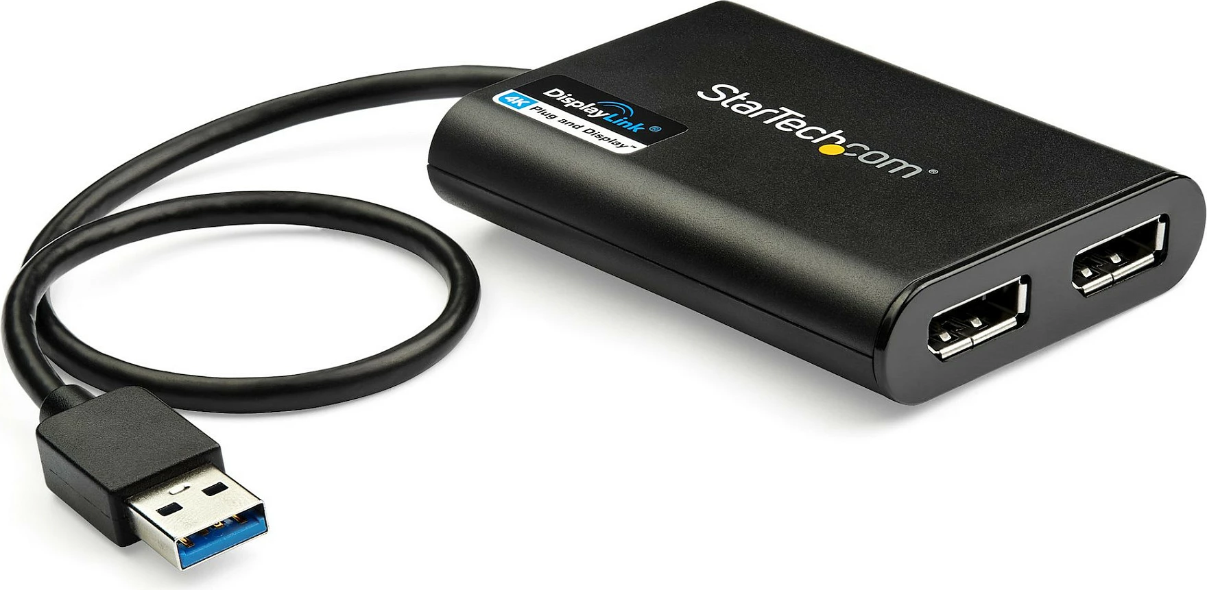 Adapter USB 3.0 në Dual DisplayPort StarTech USB32DP24K60, 2x 4K 60Hz, i zi