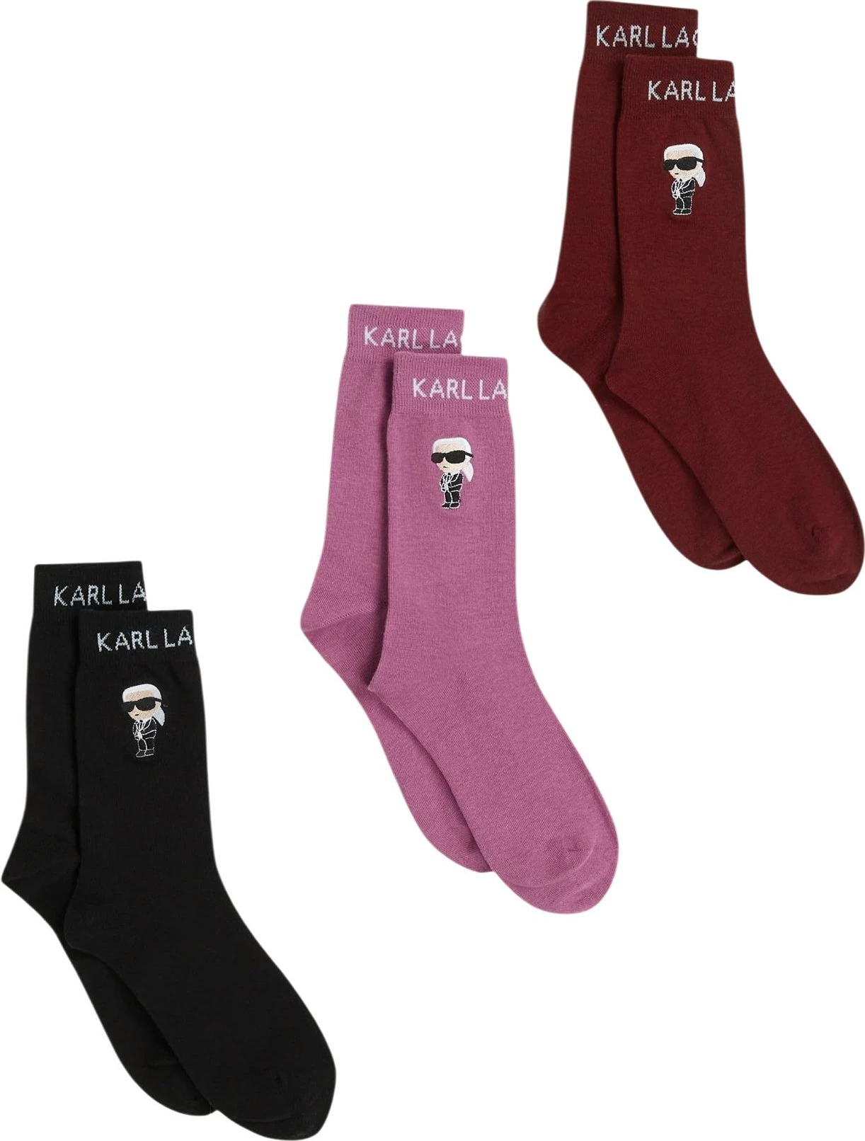 Çorape për femra Karl Lagerfeld Jeans K/Ikon Sock 3Pk A4W47037, magenta