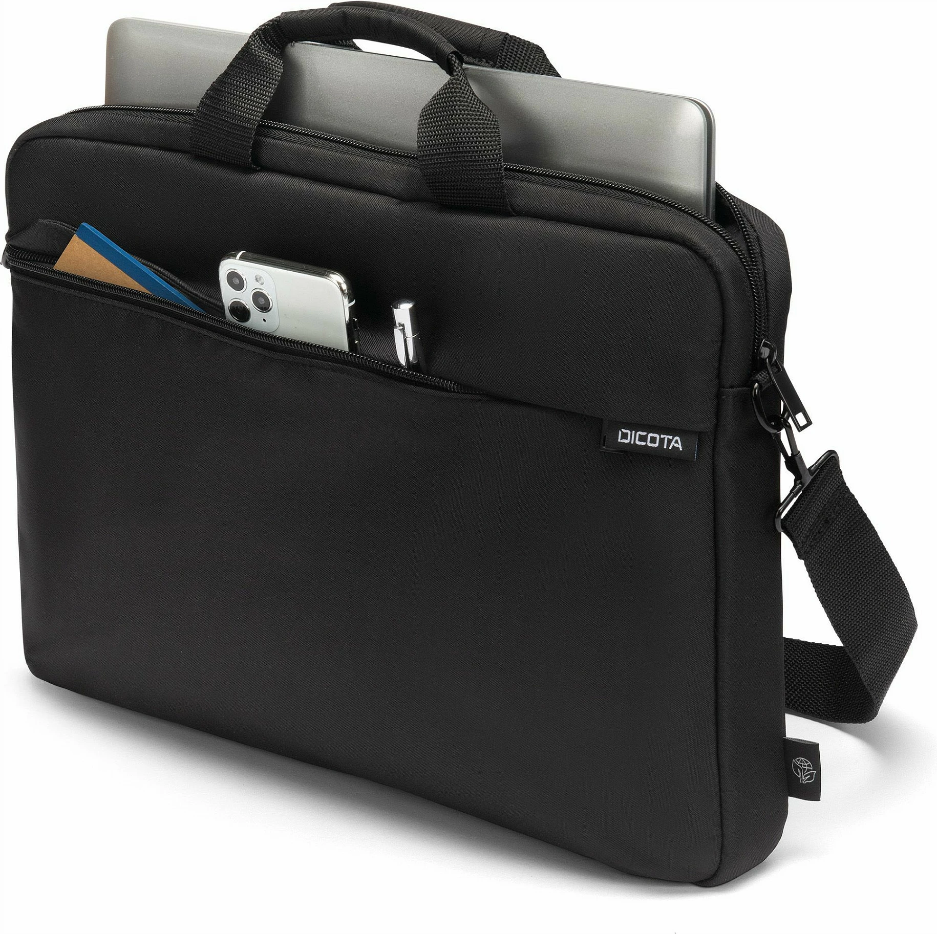 Çantë laptopi DICOTA D32091-RPET, 14.1 inç, rrip supi, e zezë