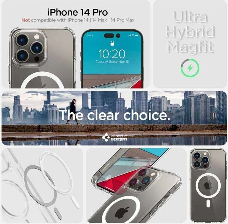 Mbështjellës Spigen Ultra Hybrid MagSafe për Apple iPhone 14 Pro, i bardhë