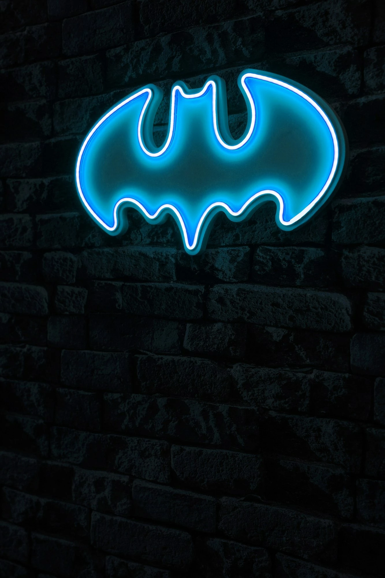 Dritë dekorative murale LED, formë Batman, ngjyrë blu