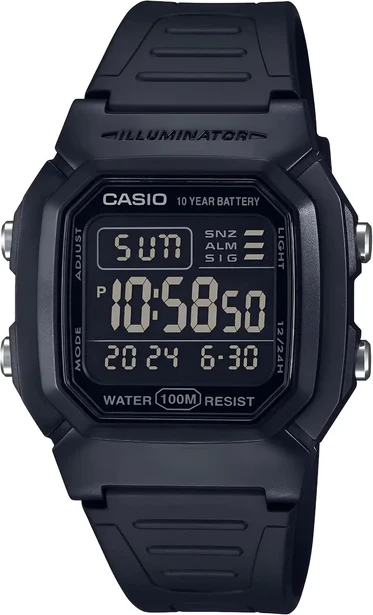 Orë dore Casio W-800H-1BV, e zezë