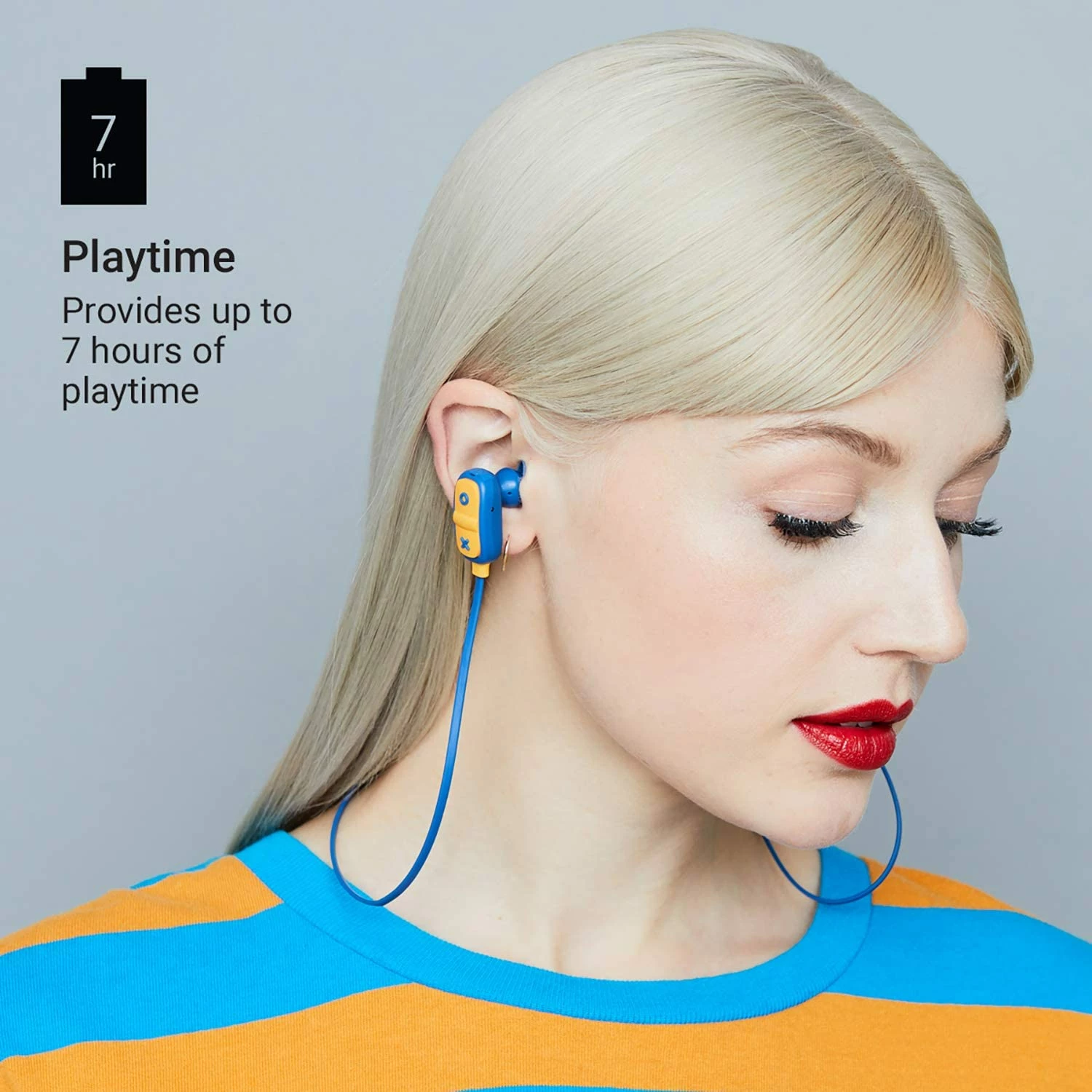 Kufje Jam Audio Live Large Bluetooth in-ear, IPX4, 7 orë bateri, blu/verdhe