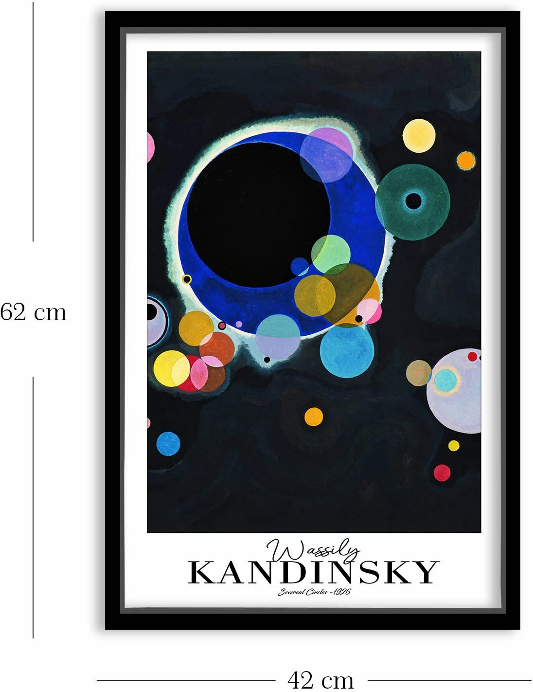 Pikturë dekorative me kornizë, shumëngjyrëshe, Wallity, 4262SYHKANDINSKY-031, 42x62cm