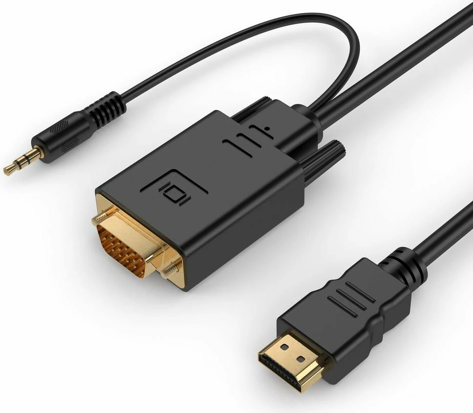 Kabllo adapter HDMI në VGA + Jack 3.5mm Gembird A-HDMI-VGA-03-6 1.8m, e zezë