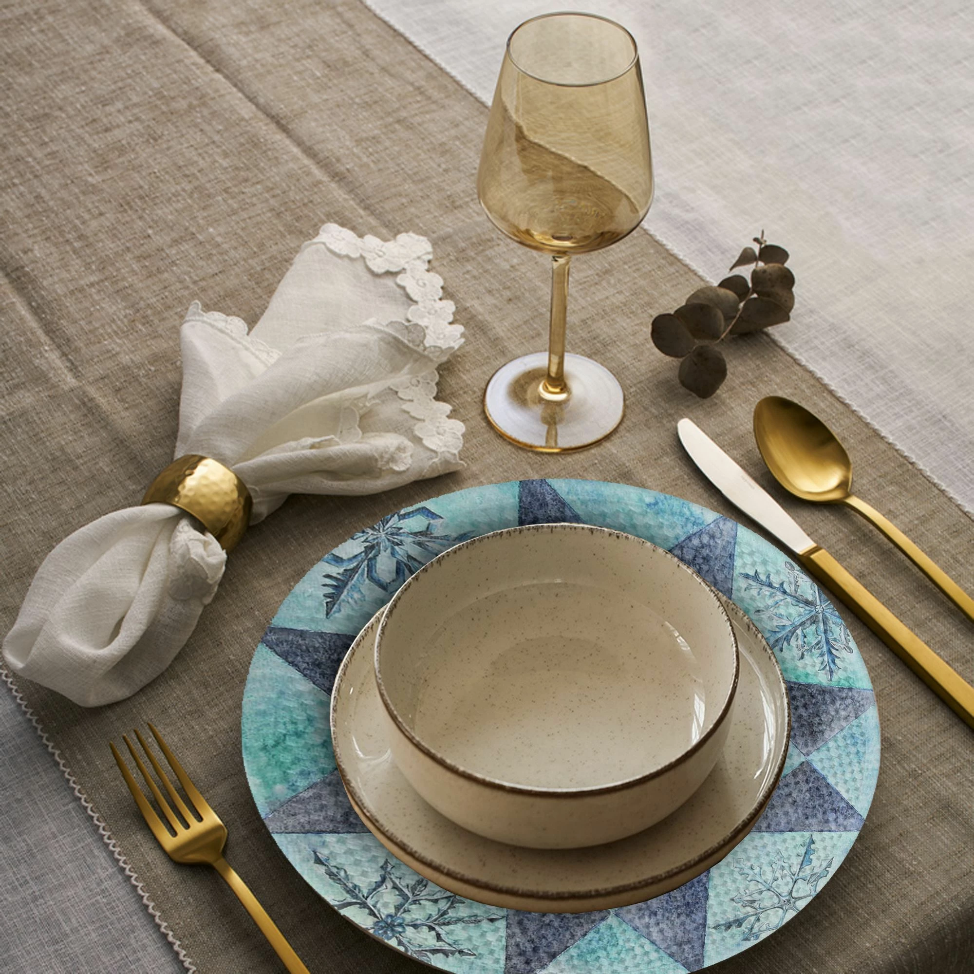 Set nënshimesh tavoline Hermia Concept, shumëngjyrëshe, 37cm, 4 copë, 3327Supla