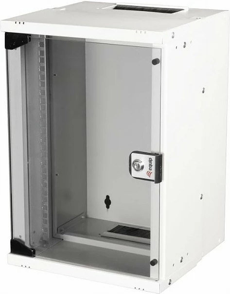 Rack n'mur EQUIP ECO 10" 9U 300x300mm, derë xhami të kalitur, gri e çelët
