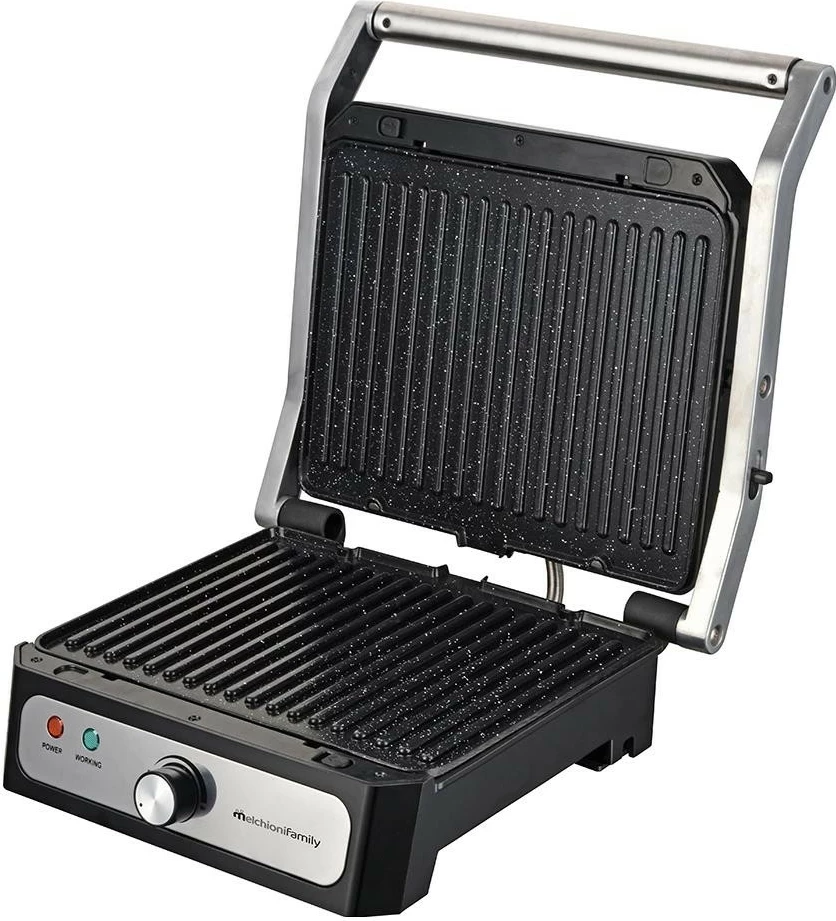 Grill tavoline Melchioni Iris 118330013, 1800W, inox, argjendtë