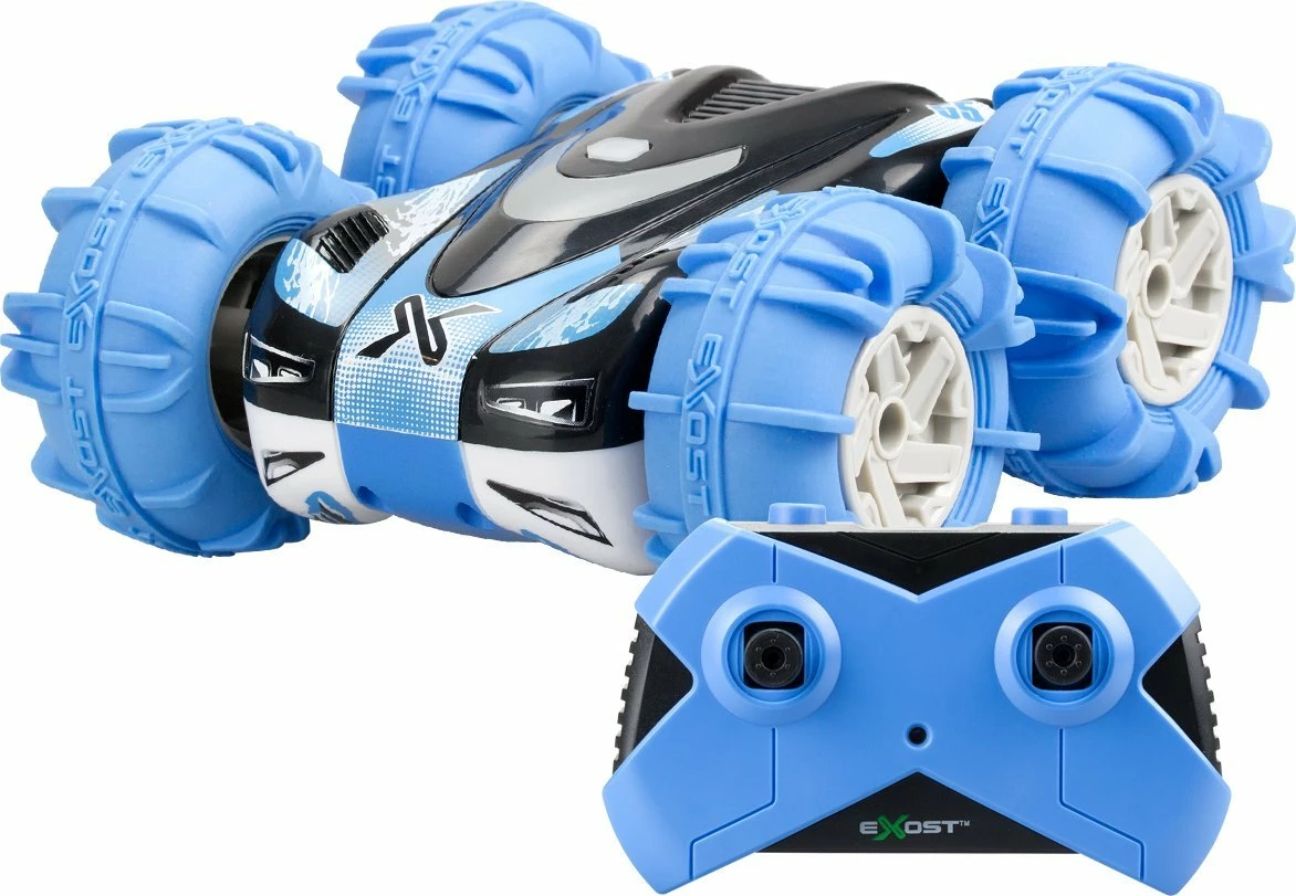 Automjet me telekomandë Exost 360 Aquacross 1:18, amfib (tokë/ujë), 2.4 GHz, bateri e rikarikueshme USB, shumengjyrësh