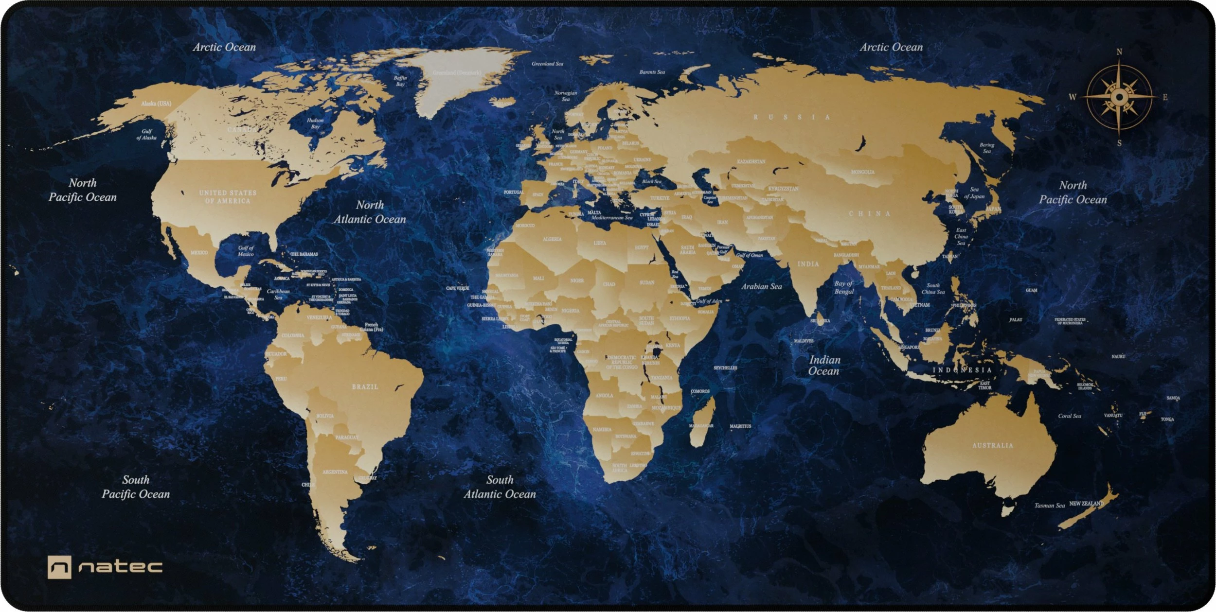 Mauspad Natec World Deep Blue NPO-2243 800x400mm 2.5mm, blu e thellë