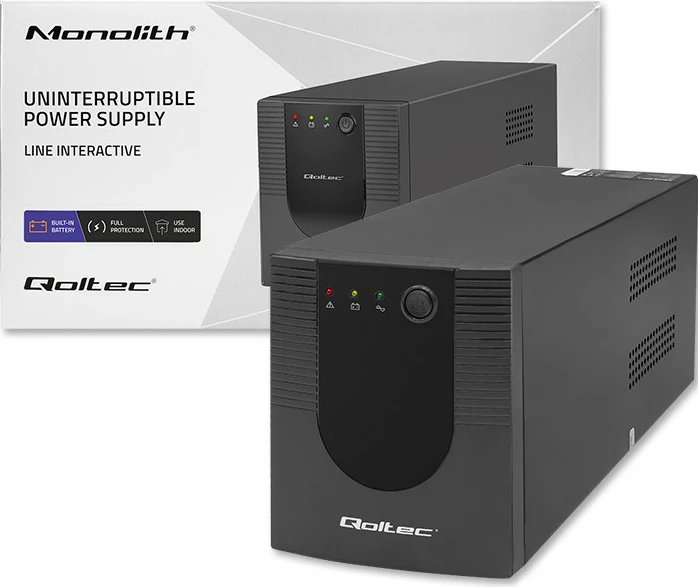 UPS Qoltec 53776, 1500VA, 900W, Midi Tower, Zi