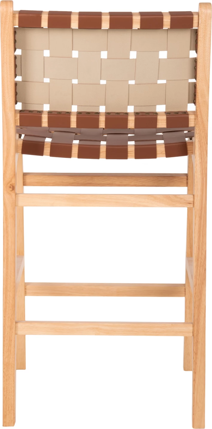 Karrige për bar FELIPE, lartësi mesatare, FH9329.01, dru TOON, ngjyrë natyrale, PU kafe, 45x47x94H cm