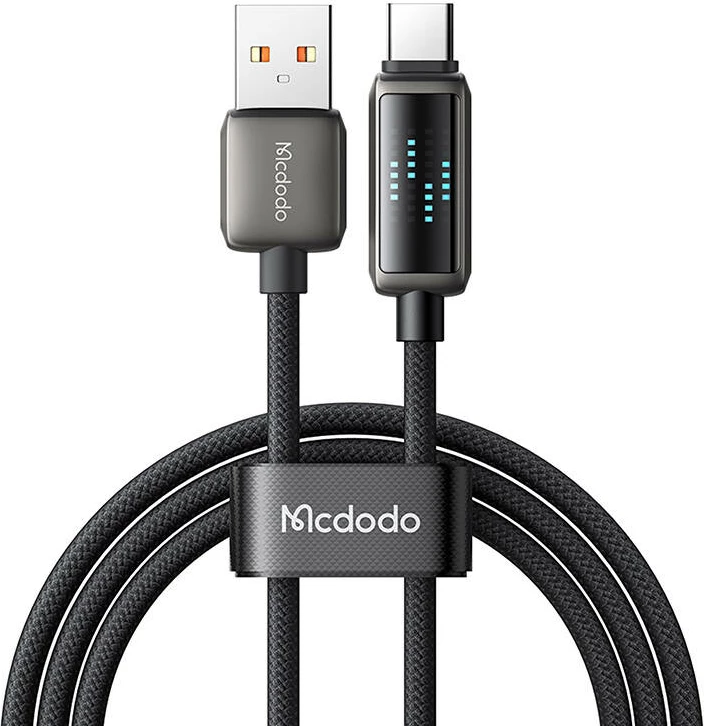 Kabllo Mcdodo CA-2350 USB-A në USB-C, 1.2m, 6A, ekran LED, e zezë