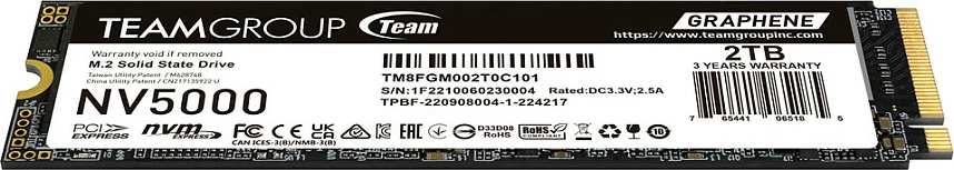 SSD M.2 Team Group NV5000 2TB PCIe 4.0 NVMe 5000MB/s