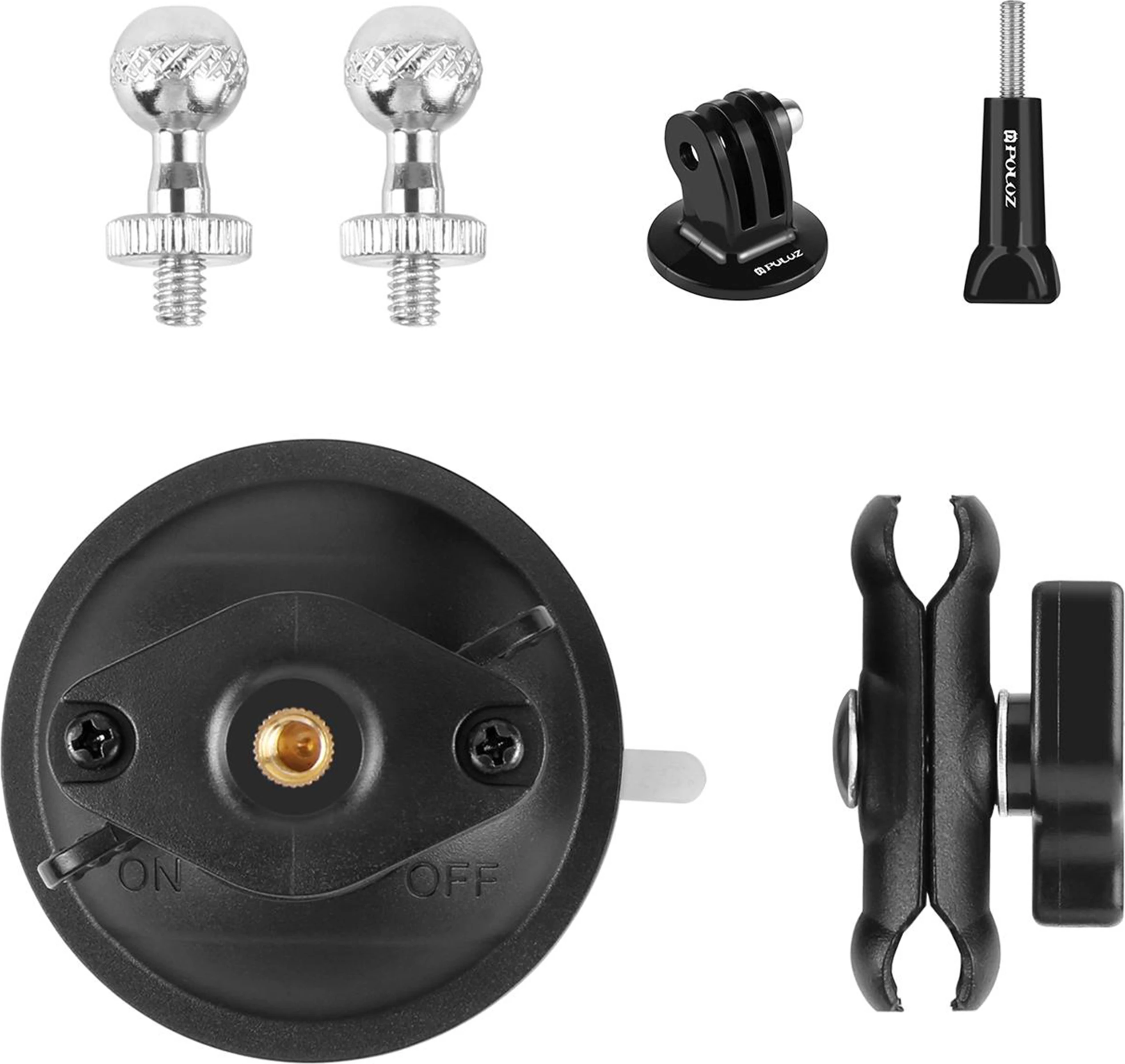 Mbajtëse me vakuum suction cup me Magic Arm Puluz PU659B 1/4\" 360°, e zezë