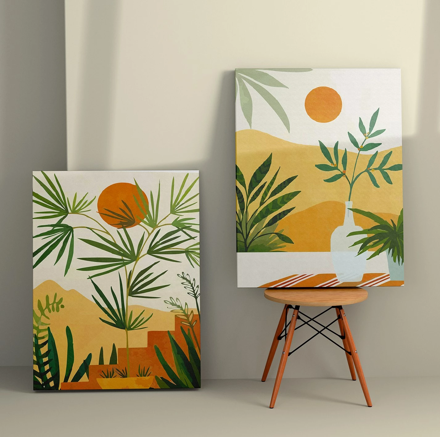 Pikturë dekorative në kanavacë, 2 copë, Wallity, 50x70cm