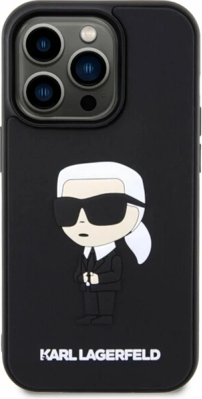 Kapak telefoni Karl Lagerfeld KLHCP14L3DRKINK iPhone 14 Pro 6.1, i zi