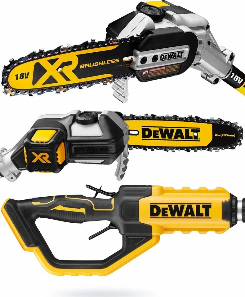Sharrë zinxhiri me shtyllë DeWalt DCMPS567P1 18V, shinë 20 cm, bateri 5Ah + karikues (1 bateri)