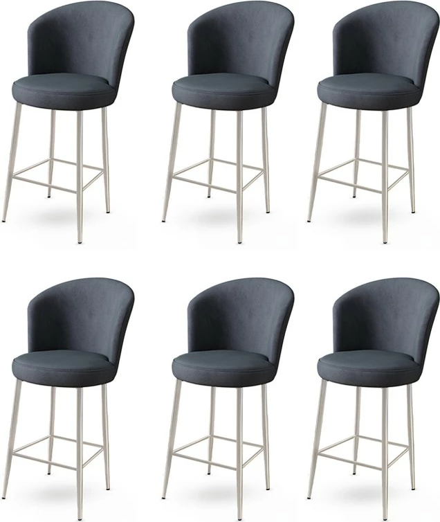 Set karrigesh për bar (6 copë), Hanah Home, Alte, antracit, krom