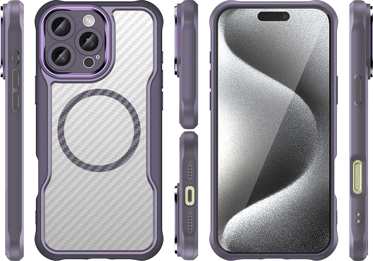 Mbështjellës Hurtel Leading Series MagSafe për iPhone 16 Pro Max, TPU, Vjollcë