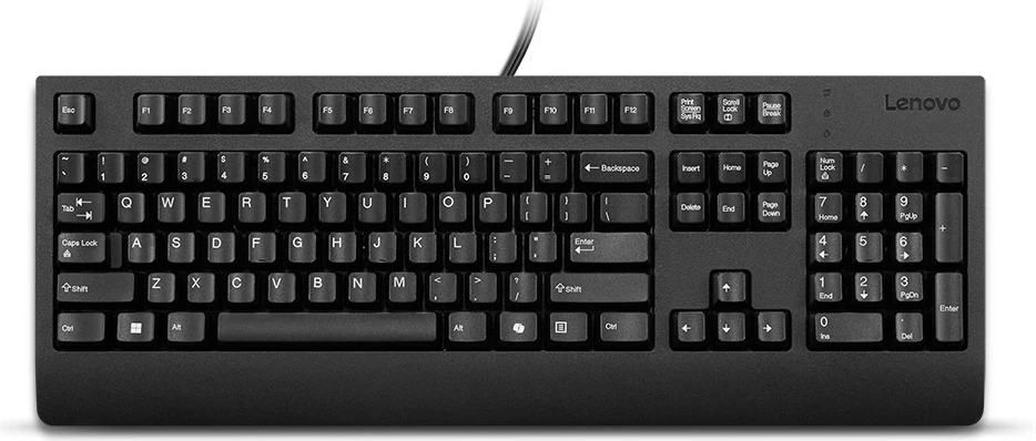 Tastierë Lenovo Preferred Pro II USB, me kabllo, QWERTY US English, Copilot key, kabllo 2 m, e zezë