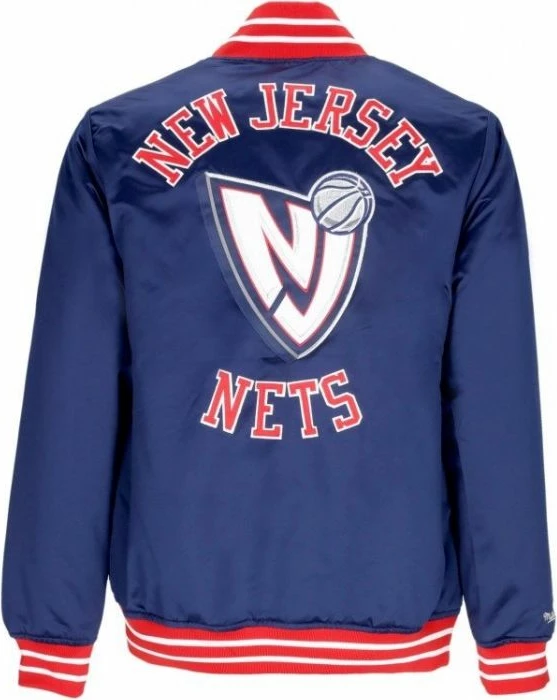 Xhaketë për Meshkuj Mitchell & Ness NBA Heavyweight Satin New Jersey Nets, Blu Marin [Madhësia: S]
