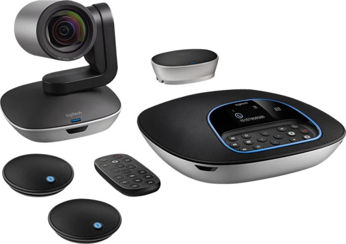 Kamerë konferencash Logitech Group 960-001057, Full HD 1080p 30fps, zoom 10x, USB, Bluetooth/NFC, set konferencash, e zezë