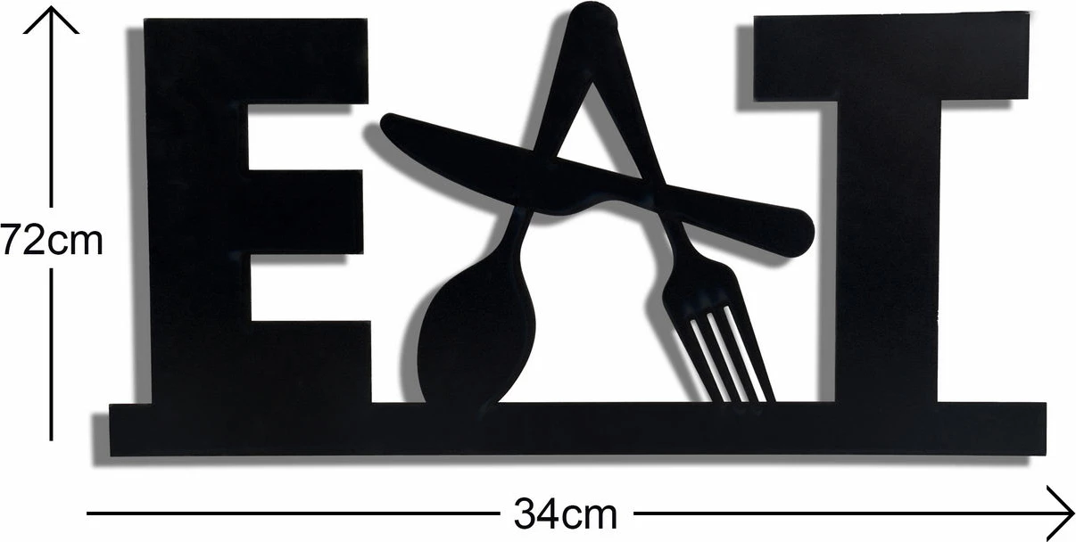 Dekor dritash LED për mur, 'Eat', ngjyrë rozë
