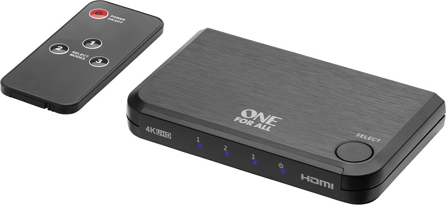 HDMI Switch One For All SV1632, 4K, me telekomandë, i zi