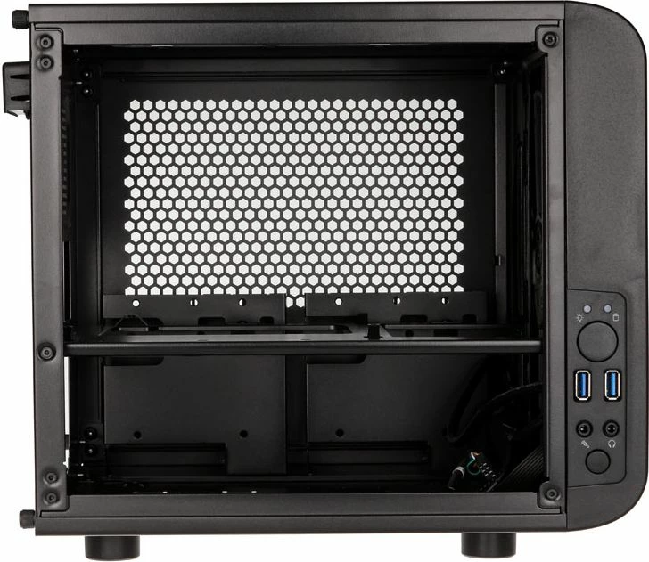 Kasë Thermaltake Core V1 CA-1B8-00S1WN-00 Mini-ITX Cube Tower me dritare, pa furnizim rryme, e zezë