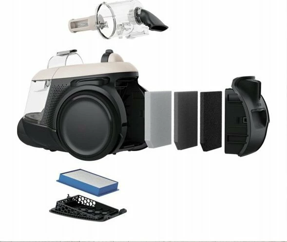 Fshesë me korrent Electrolux EL61H4SW 550W, 1.6L, HEPA 13, pa qese, 12 m rreze, e zezë