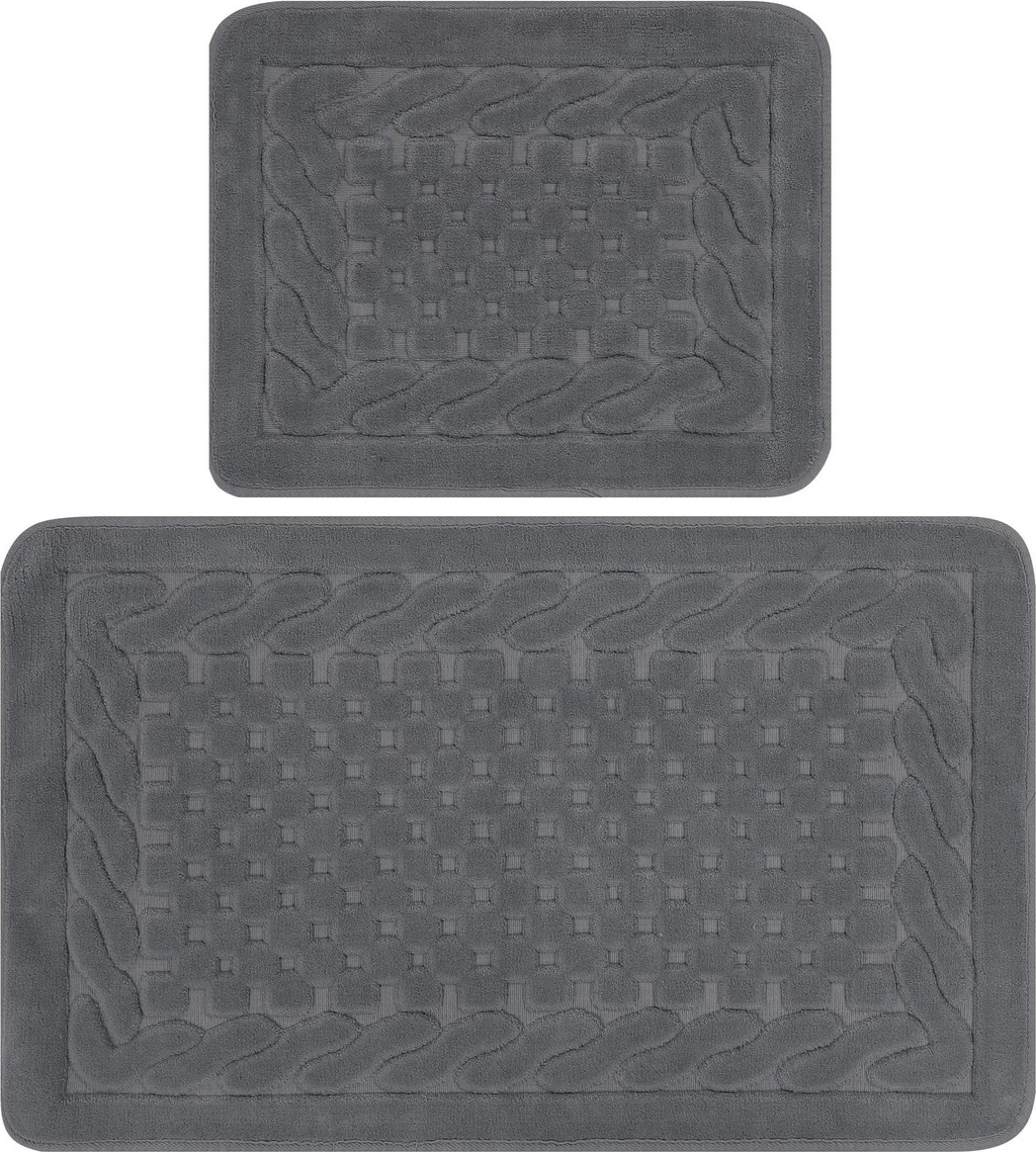 Set tapetash për banjo (2 copë), Mijölnir, pambuk Bambi, ngjyrë gri