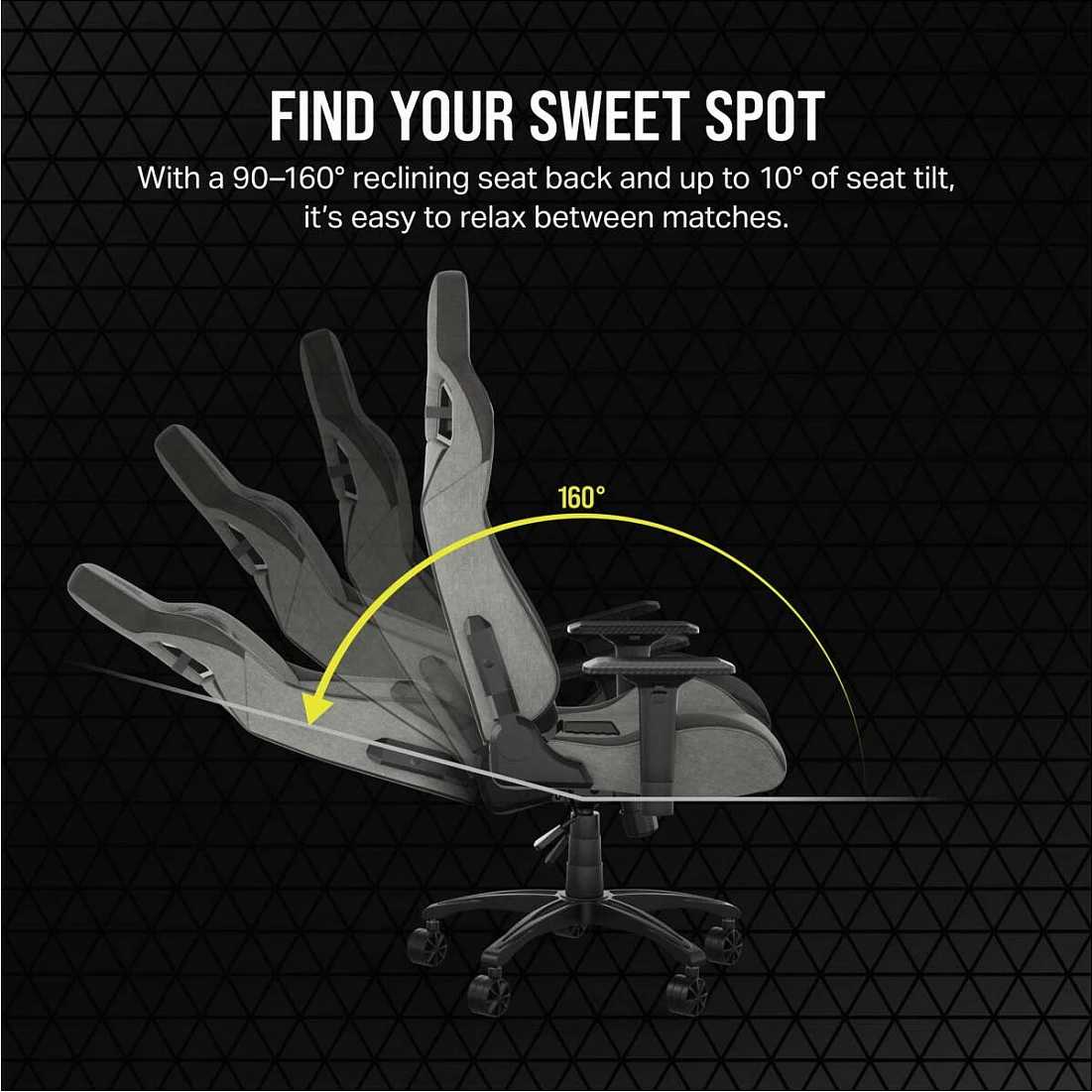 Karrige gaming Corsair T3 Rush, stof, 4D armrest, deri 120 kg, gri/anthracit