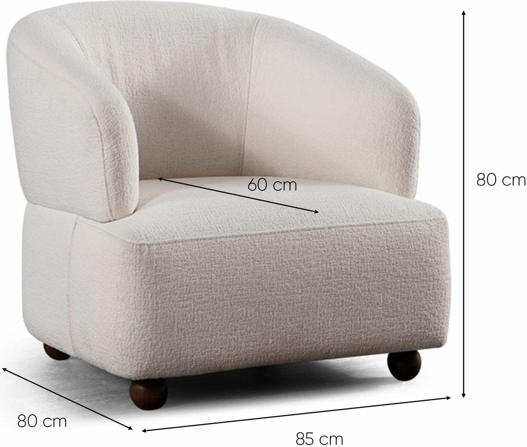Karrige Wing Rena, Atelier del Sofa, e bardhë