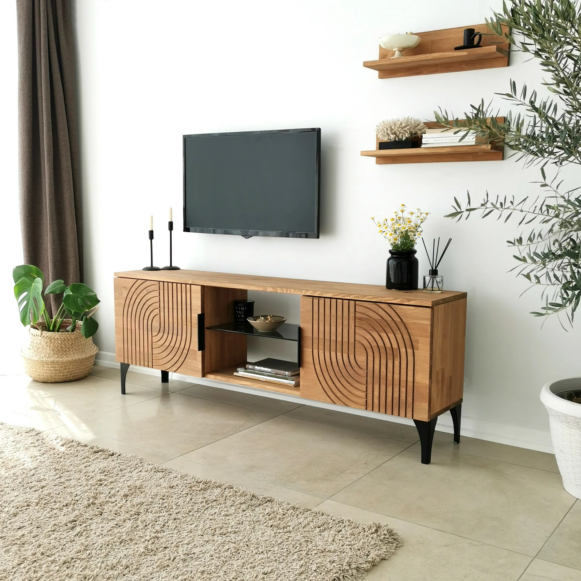 Komodë TV Hanah Home, Lidya, ngjyrë lisi