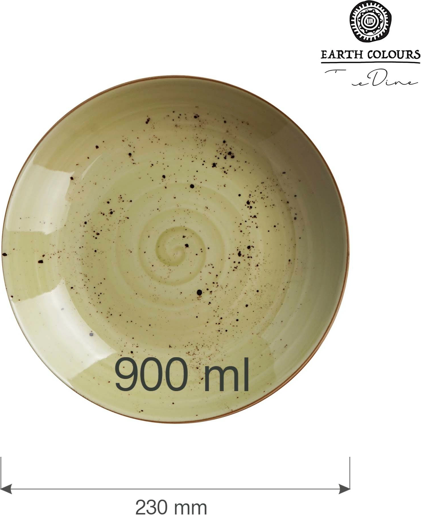 Pjatë e thellë coupe Fine Dine Olive 230mm 900ml, e gjelbër, set 6 copë