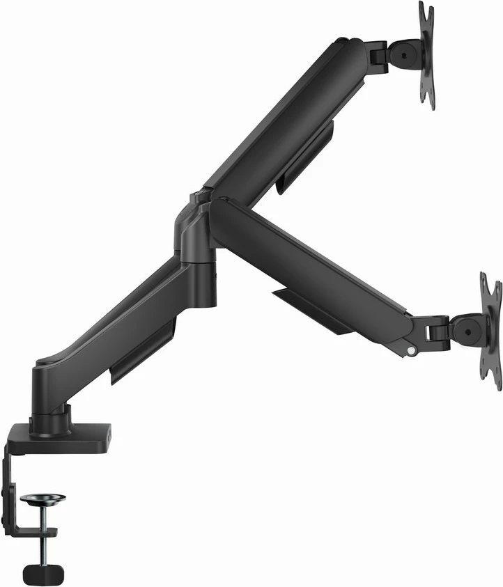 Krah monitori i rregullueshëm GEMBIRD MA-DA2U-01, për 2 ekrane, me porta USB, 17-32", zi