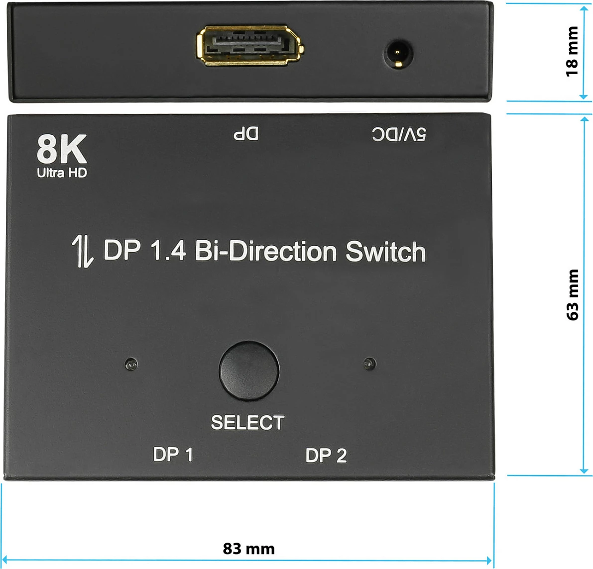 Switch DisplayPort GoodConnections DP 1.4 Bi-Directional, 8K, 3x DP, Metal, i zi