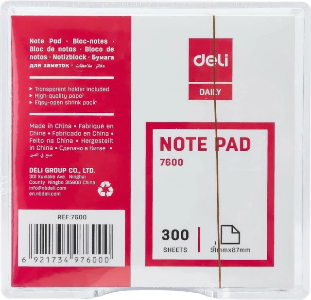Deli Postit I Bardhe 91X87 300Fl 1/24 7600