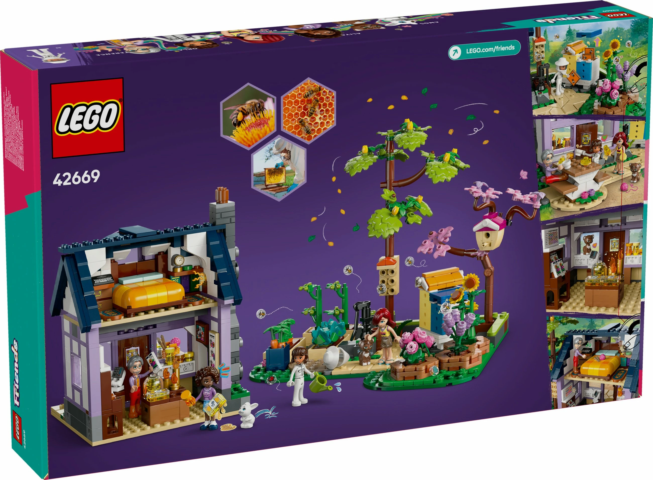 Set ndërtimi LEGO Friends 42669, shtëpia dhe kopshti i luleve të bletarëve, 1161 pjesë, shumëngjyrësh