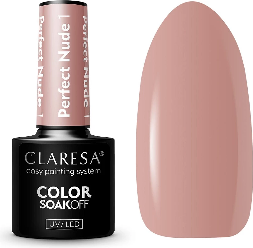 Llak për thonj Claresa Soak Off UV/LED Perfect Nude Hybrid për femra, 5g