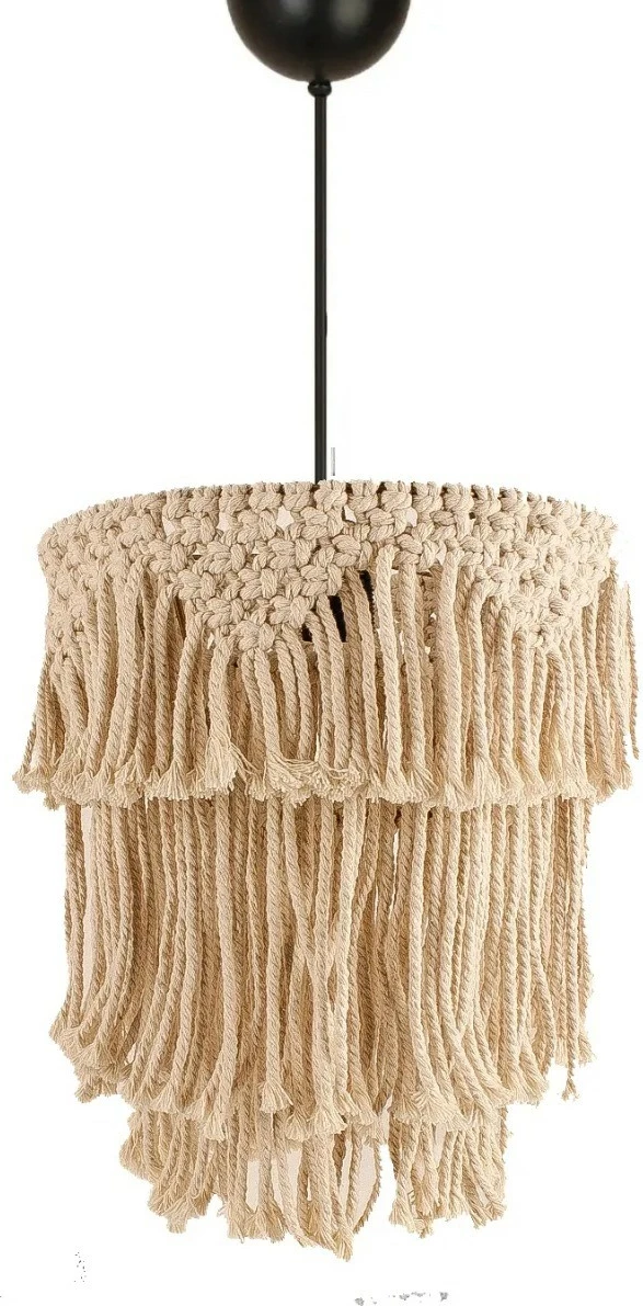 Llambë tavani Opviq, macrame, krem, YL659