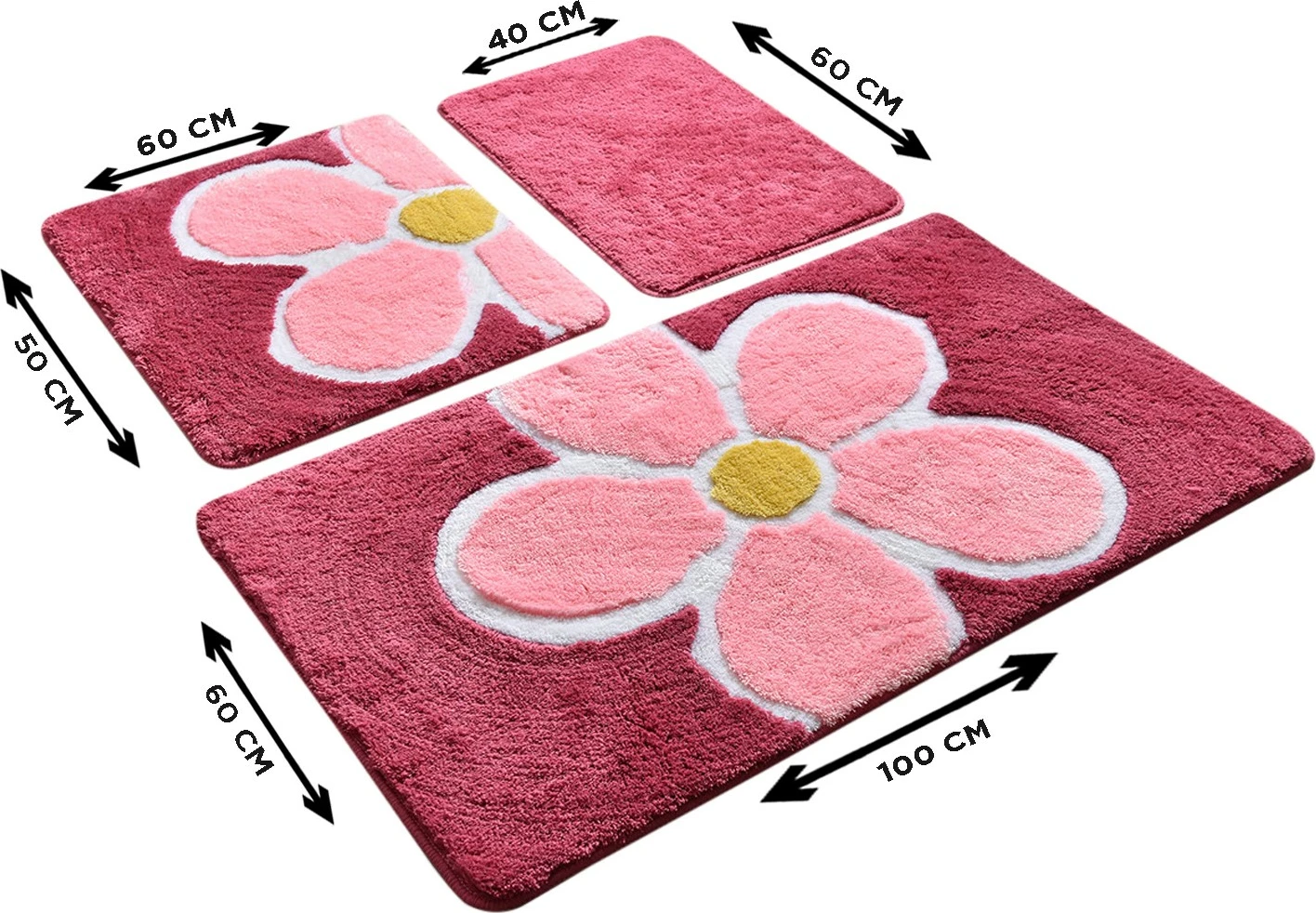 Set tapetesh për banjo akrilik (3 copë), lule, fuchsia, Mijolnir