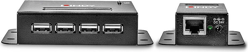 USB Extender LINDY 4-Port USB 2.0 Cat6, 50m, PoE, 480 Mbit/s, i zi