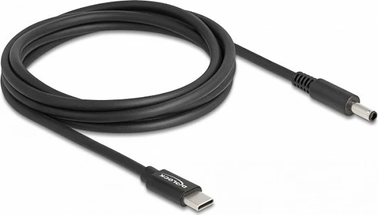 Kabllo karikimi për laptop DeLOCK, USB-C në Dell 4.5 x 3.0 mm, 1.5 m, e zezë