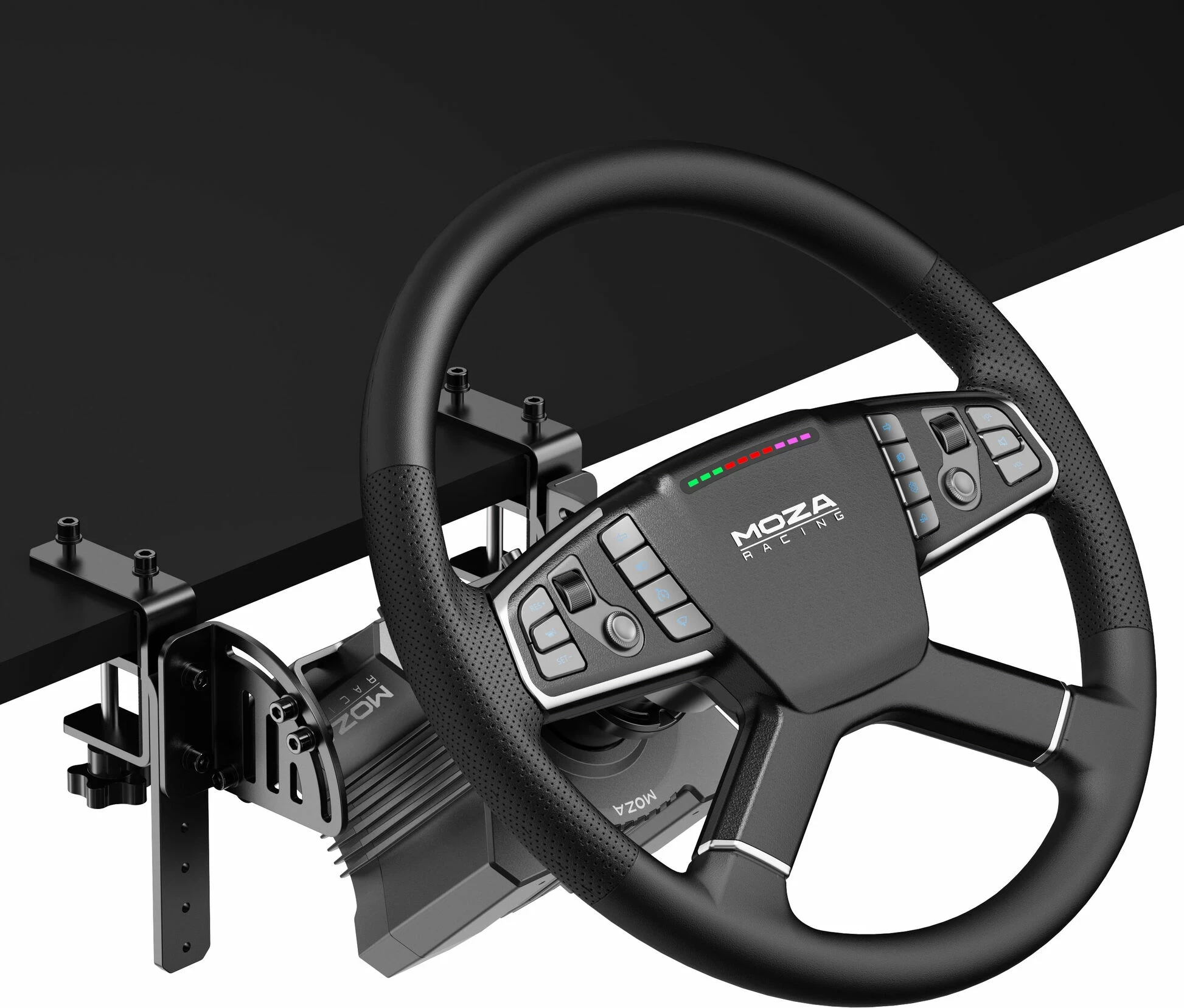 Set timoni për simulator kamioni Moza R5 Truck RS071 për PC, Force Feedback, RGB, i zi